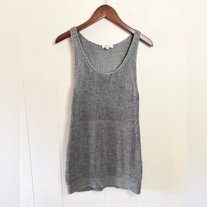 Crossley 100% hemp knit loose tunic sleeveless sweater top size XS